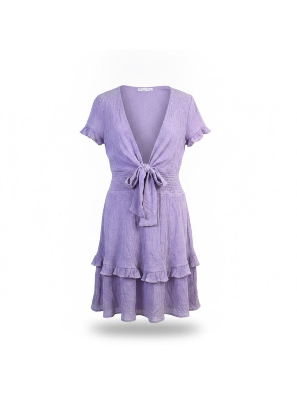 One And Only Women Lilac Ruffle Tie Front Dress Size L